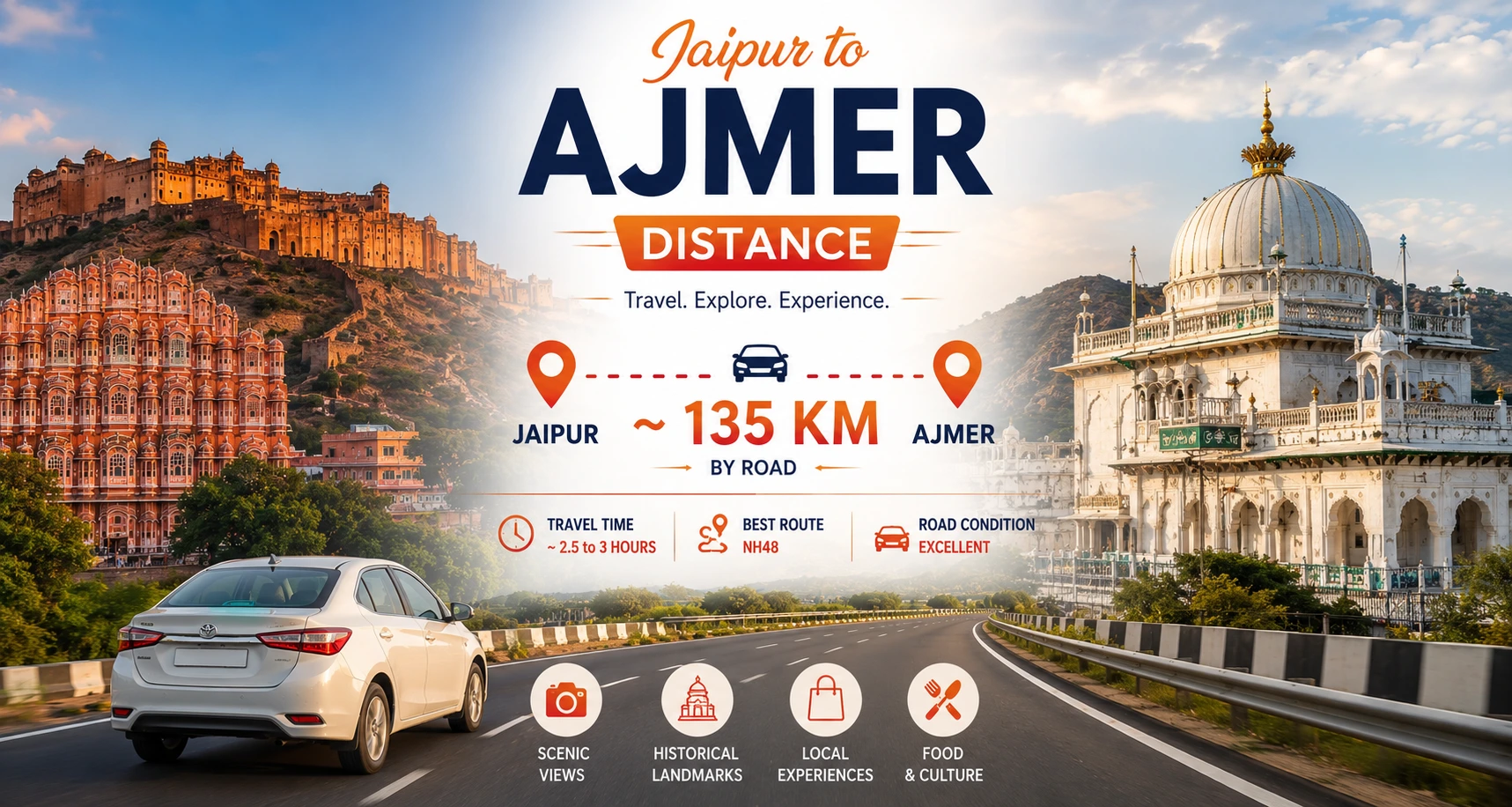 Jaipur to Ajmer Distance by road Jaipur to Ajmer Distance by road