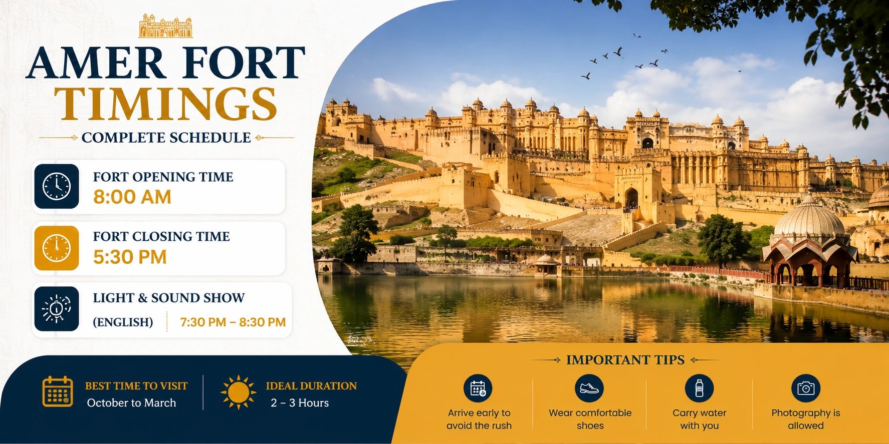 Amer Fort Timings – Complete Schedule Amer Fort Timings