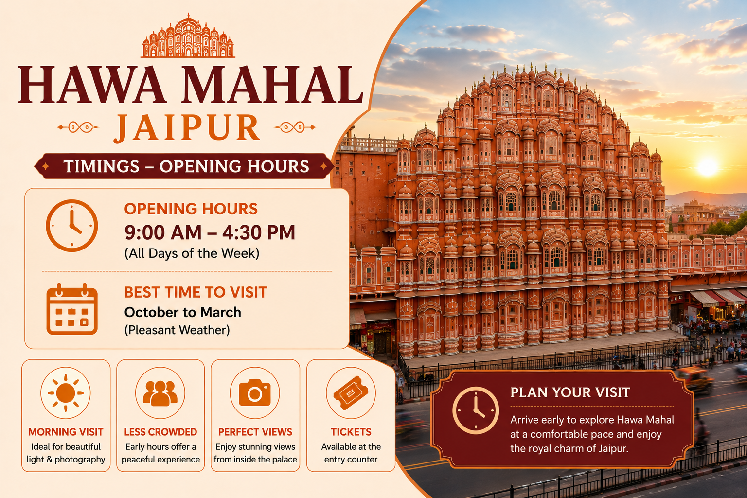 Hawa Mahal Timings – Opening Hours Hawa Mahal Timings – Opening Hours